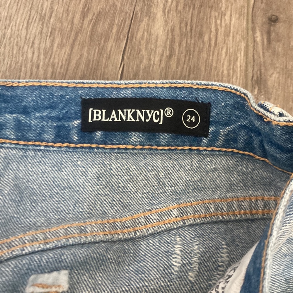 Blank NYC Light Blue Distressed Jean Shorts - Picture 2 of 7